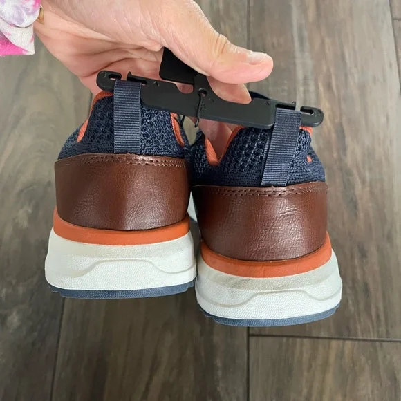 George Navy & Orange knit casual shoes Breathable Mesh & Memory Foam size 9 NWT - Picture 10 of 15